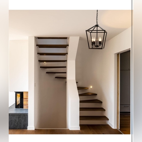 4-Light Lantern Pendant Light, BLACK - Picture 6 of 8